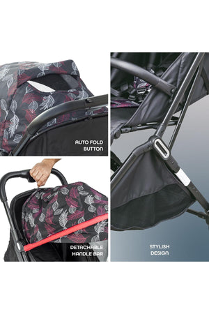MOON Pronto Autofold stroller -Leaf Pattern