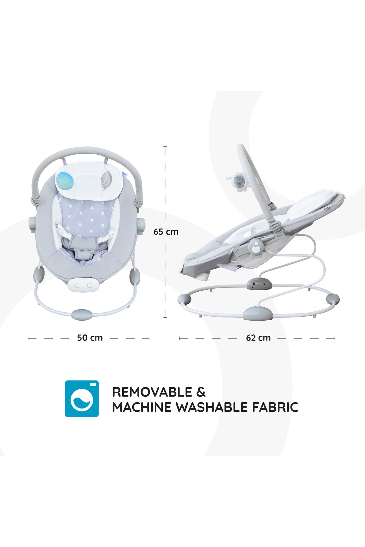 MOON Hopper Baby Bouncer - Grey Star