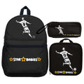 Star Babies 16-Inch Football Themed Children's Backpack with Adjustable Shoulder Strap for Hiking Large with Bento Lunch Bag and Dual Zipper Pencil Case Pack of 3