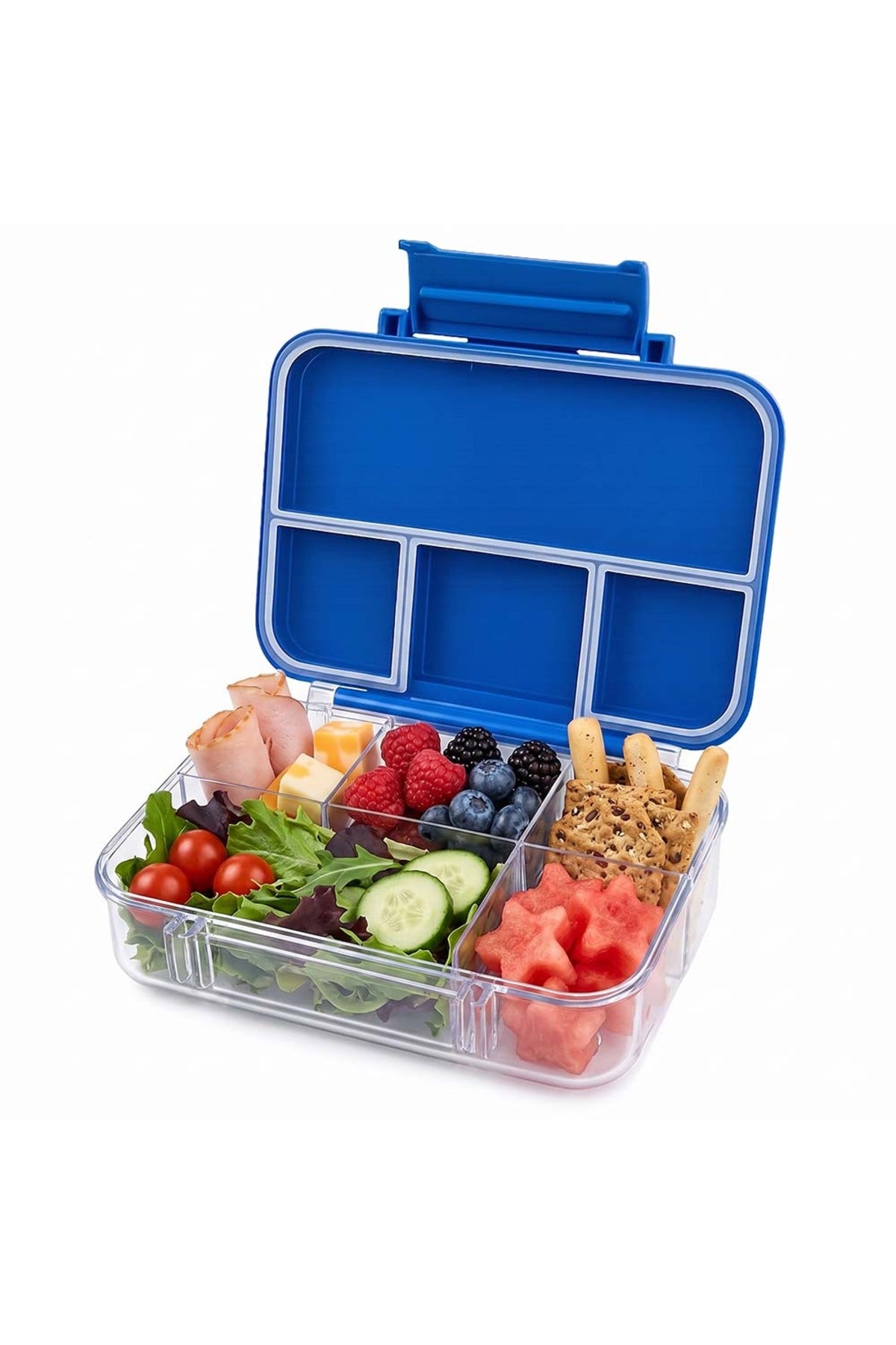 Cocobee-Tritan Bento Lunch Box, Bpa Free, 4 Compartments, Leakproof, Design – Blue