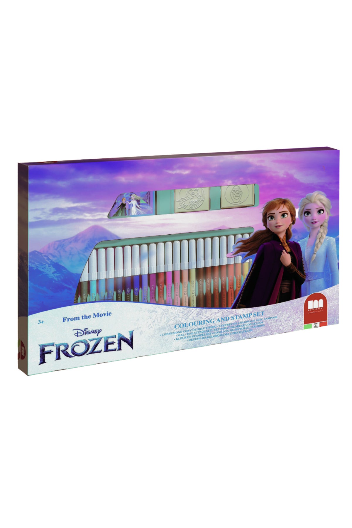 Disney Frozen II 36-Piece Art Set for Kids – 36 Felt Tip Pens, 3 Stamps, 1 Ink Pad & Coloring Book | Creative Stationery Gift Set for Girls & Boys