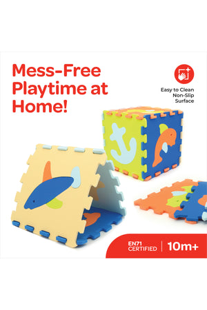MOON Kids Puzzle Activity Floor Mat -  9PCS W/BORDERS - OCEAN WORLD