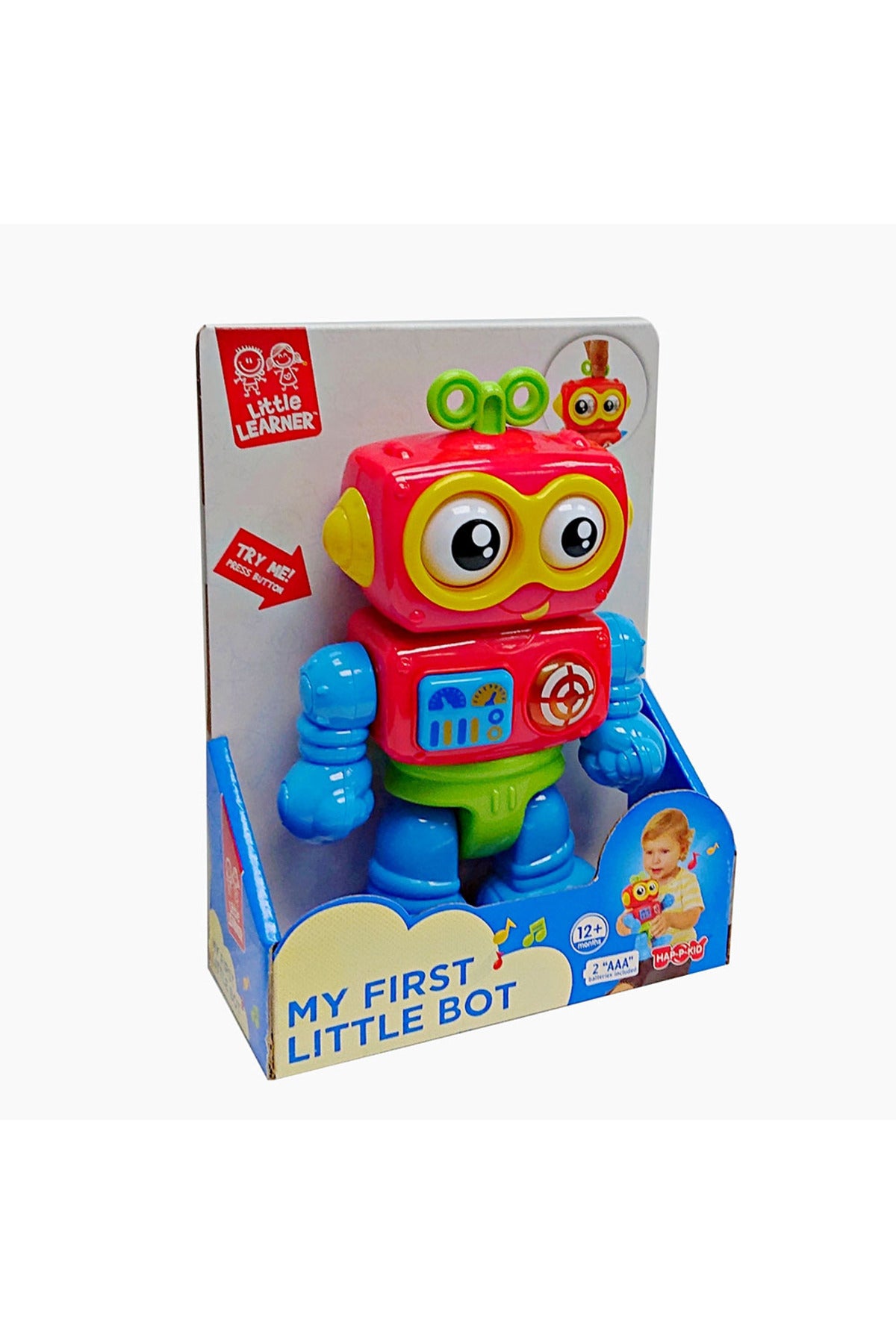 Little Learners My First Little Bot - Eye Rolling, Light & Sound, Multi-Articulated Arms & Legs, 12M+