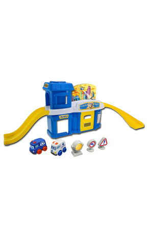 Little Learners Police Station Playset - Realistic Pretend Play Toy with Vehicles