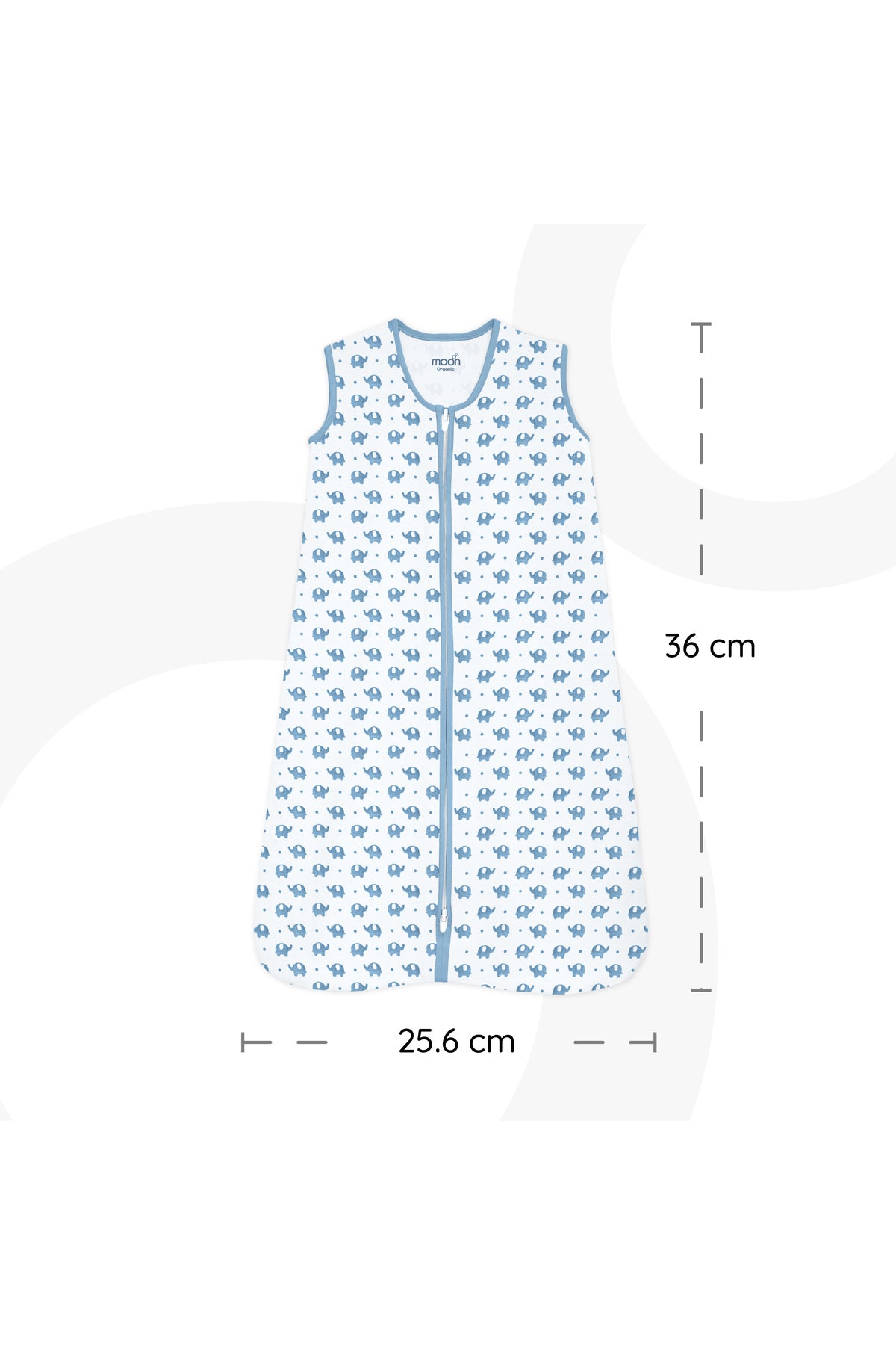 MOON Organic Sleepsack -Elephant and Blue S/M