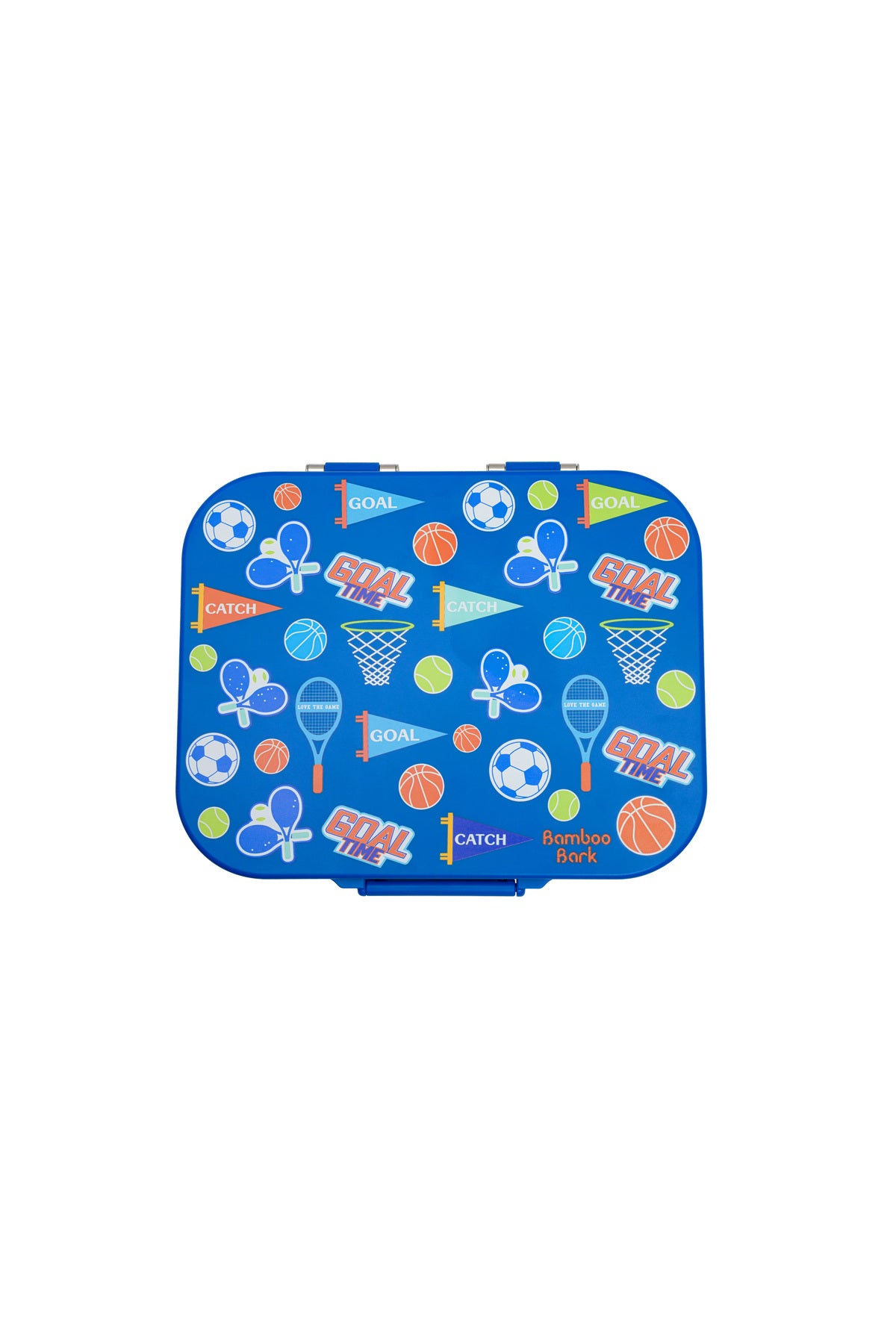 Bamboo Bark Stainless Steel Leak-Proof Bento Lunch Box for Kids, Girls & Boys – Multi-Compartment BPA-Free Lunch Box with PP Base, Sports Print, Perfect for School, Work & Travel