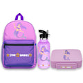 Star Babies 16-Inch Little Mermaid Themed Children's Backpack with Adjustable Shoulder Strap for Hiking Large with 500 ml Stainless Steel Water Bottle and Bento Lunch Box with 4 Compartments, Leak-Proof, Toddler-Friendly, 3 Years+, Pack of 3