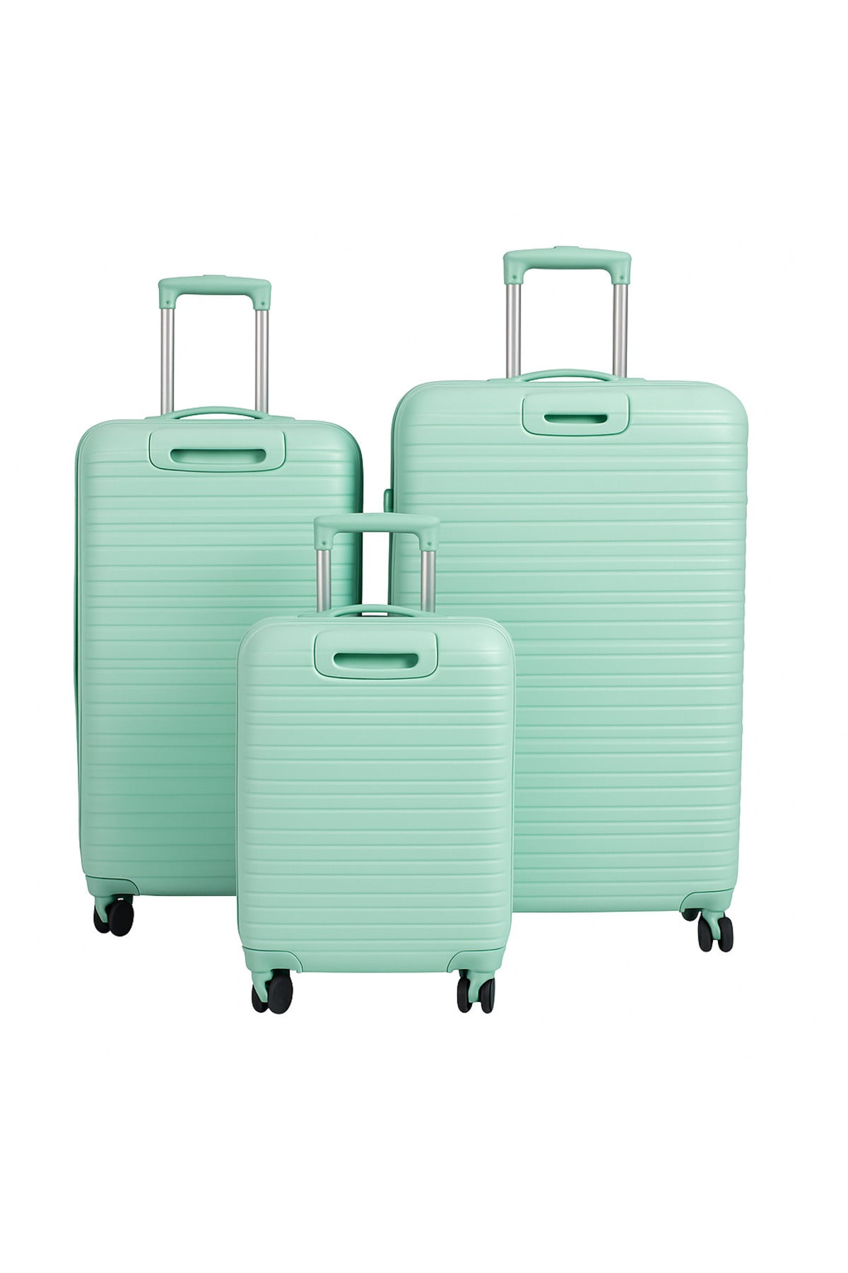 W.O.K 3-Piece Hard Shell Luggage Set – 20", 24", 28" Spinner Trolleys With Number Lock – Mint Green