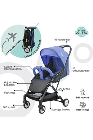 MOON Travel-Lite  - Cabin Stroller,Cyan Blue
