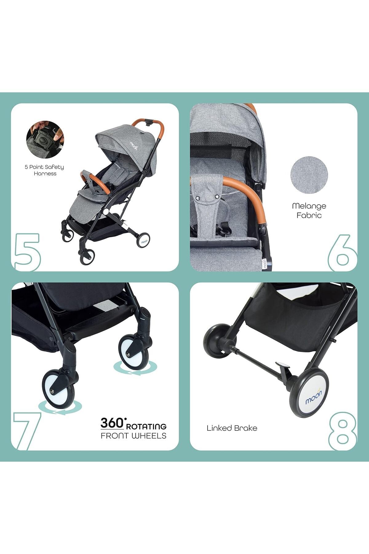MOON Ritzi - Cabin Stroller -Grey