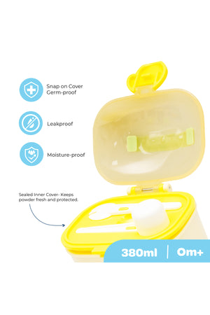Moon  Baby Milk Powder Storage Box – Portable Formula Dispenser Container with Scoop & Fork-Yellow
