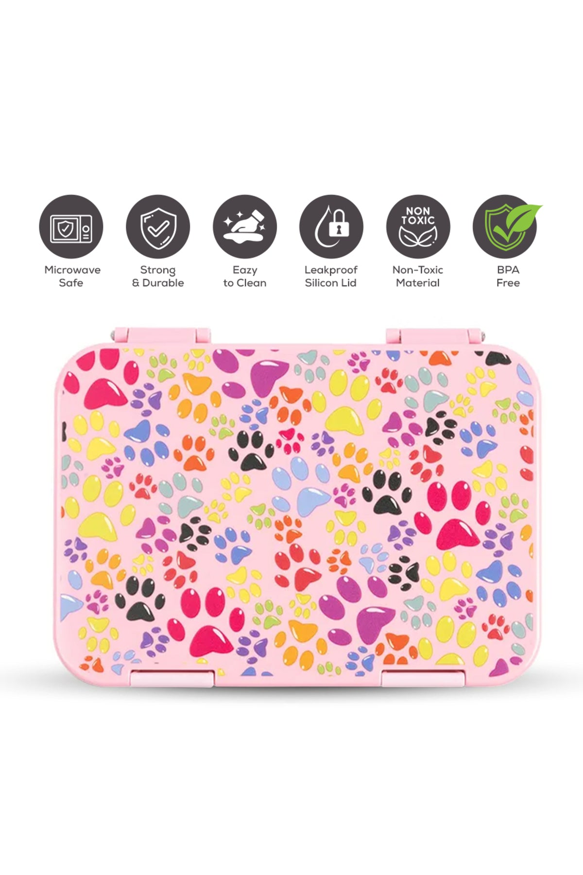Cocobee Kids Bento Lunch Box – 6 Compartments, Leakproof, Bpa Free, Microwave Safe – Pink