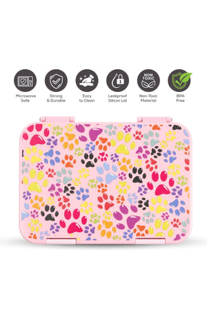 Cocobee Kids Bento Lunch Box – 6 Compartments, Leakproof, Bpa Free, Microwave Safe – Pink