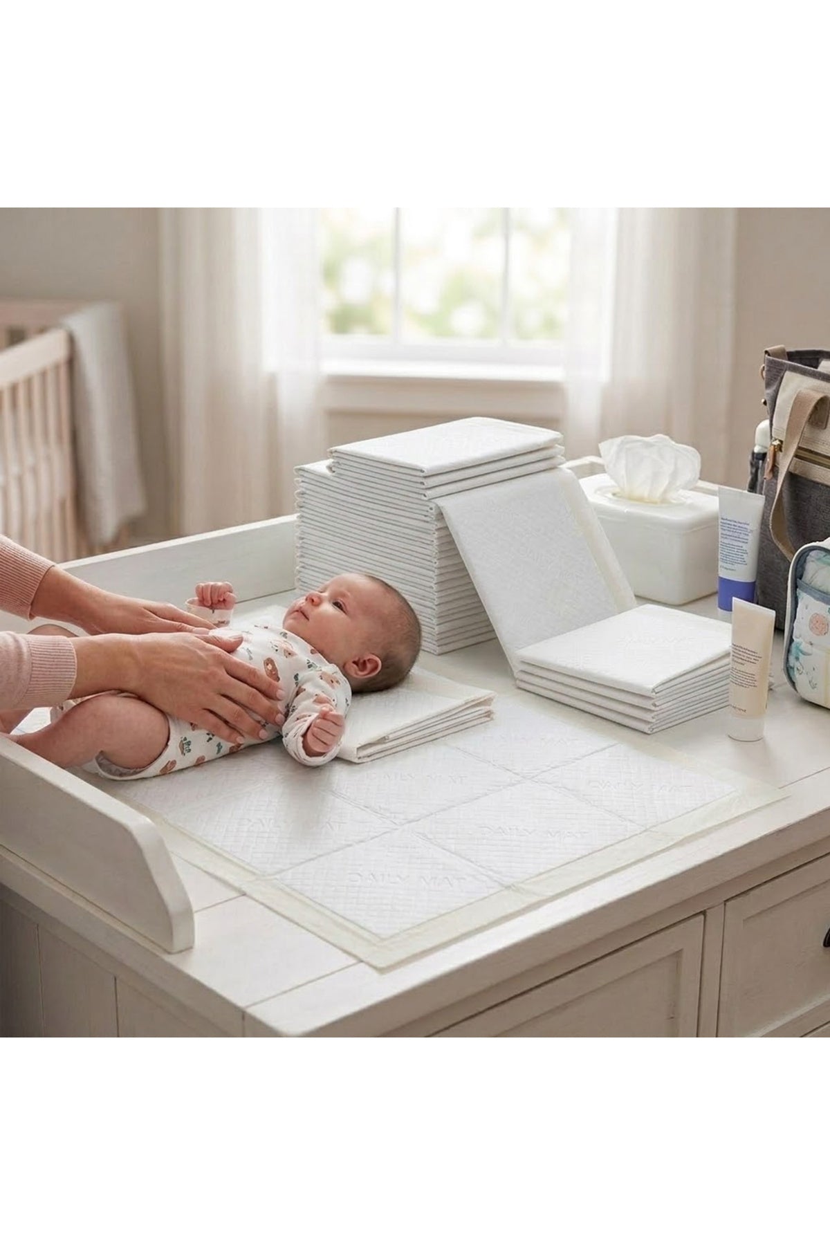Star Babies  Disposable Changing Mats  60x60cm- Pack of 150 -White