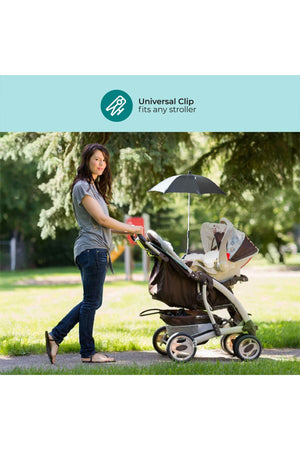 MOON waterproof Baby Stroller Umbrella with 180 Degree adjustable arm- Universal Clip-Black