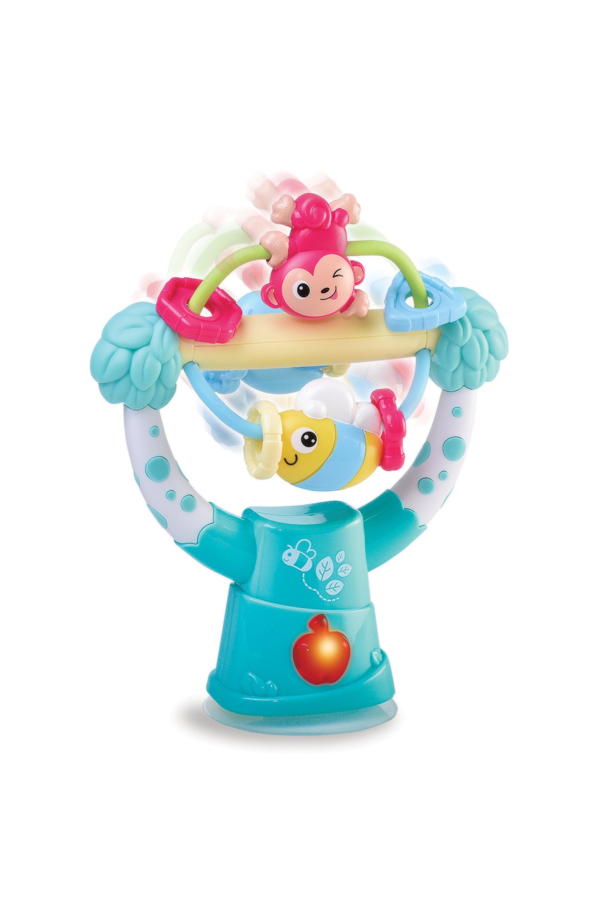Little Learner Spin N' Discover Highchair Toy - Interactive Spinning Toy with Lights & Music for Babies | Suction Cup for Easy Attachment - Fun & Educational Highchair Toy