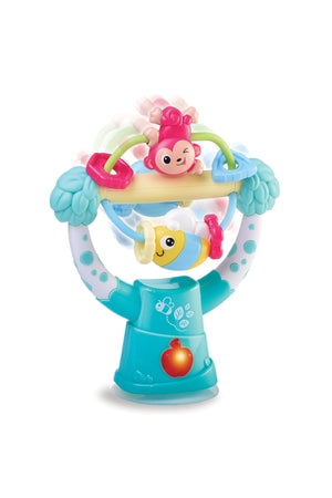Little Learner Spin N' Discover Highchair Toy - Interactive Spinning Toy with Lights & Music for Babies | Suction Cup for Easy Attachment - Fun & Educational Highchair Toy