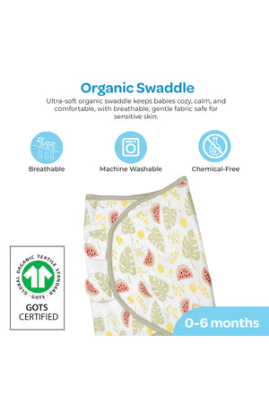 Moon Organic Swaddle Lightweight and Breathable Pack of 1 - Melon