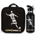 Star Babies - Bento Lunch Bag & Stainless Steel Water Bottle Set - Football - 2 Pcs