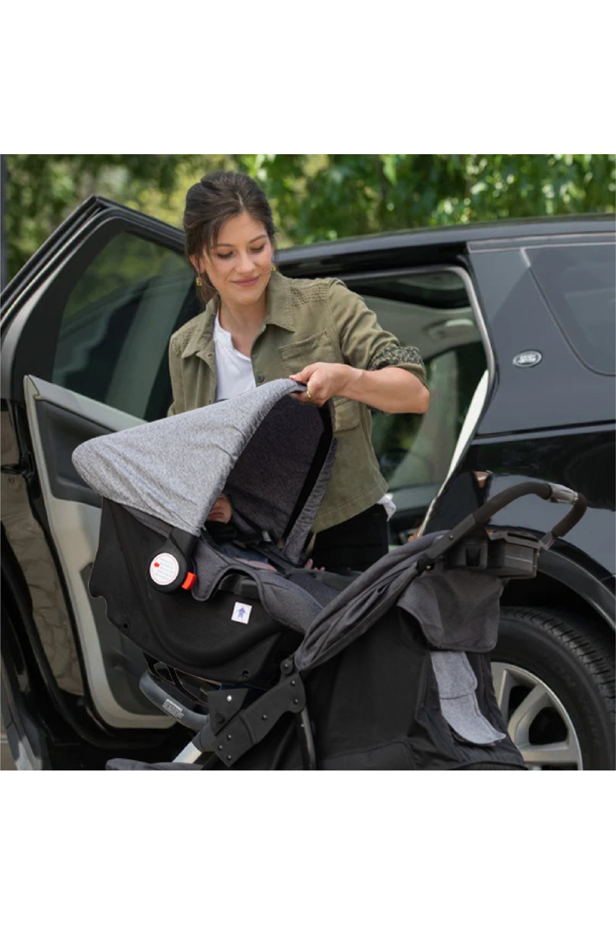 MOON Aria Baby Stroller 2-in-1 Travel System + Detachable Carrier Car Seat -Light Grey