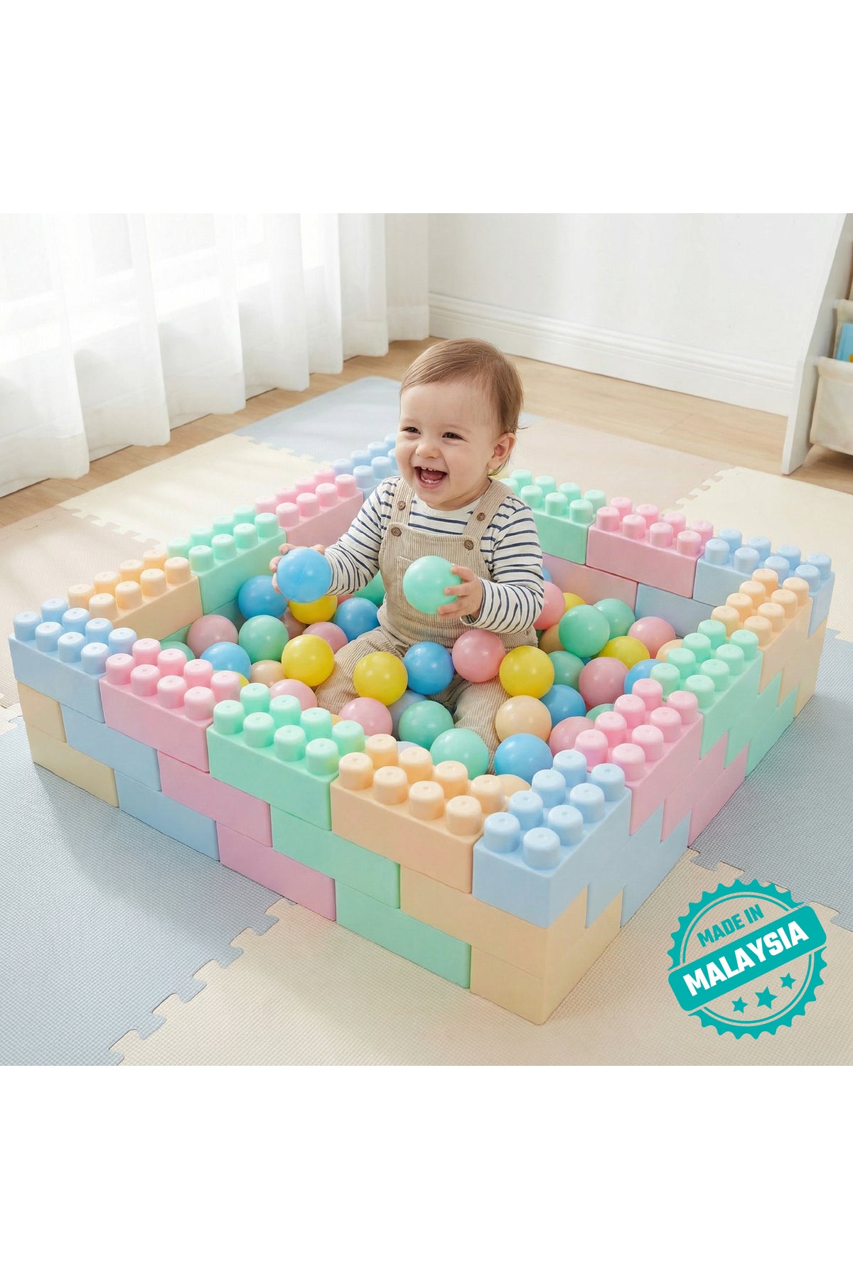 MOON Playpool Building Blocks | PP Block Play Set | Multicolour | 18 Months+