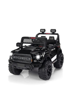 Urban Tots Pobo Battery Operated Jeep For Kids – Electric Ride-On, Dual Control Mode, Swing Function, Led Lights, With Seat (Make Me A Title) - Red & Black