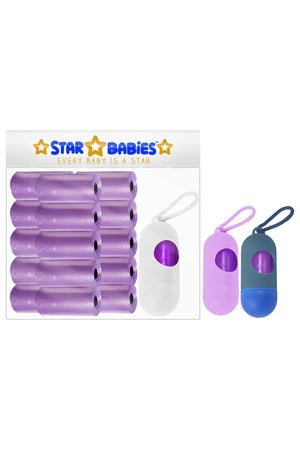 Star Babies Pack of 15/225 Bags Scented Nappy Bag Lavender & Assorted Dispenser
