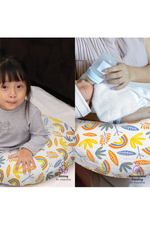 MOON Portable Nursing Breast Feeding Baby Support Pillow Cushion  With Washable Zippered Cover-Rainbow