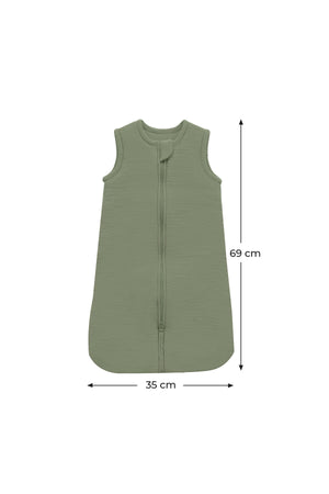MOON Organic Crinkle Muslin Sleep sack  2.5 Tog (6-12Months )-Green