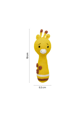 MOON Handcrafted Crochet Knitted Loop Rattle Toy-Giraffe