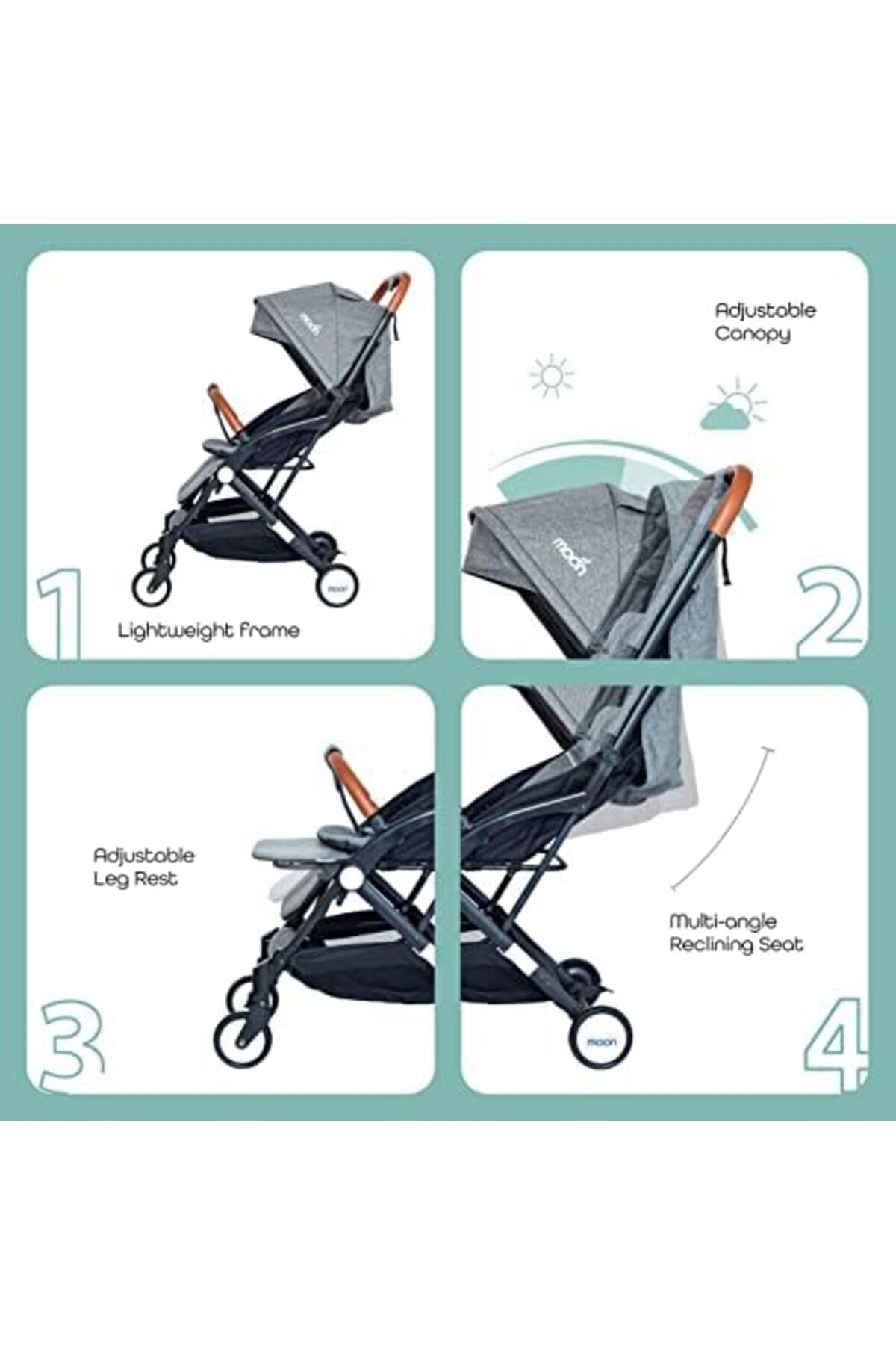 MOON Ritzi - Cabin Stroller -Grey