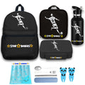 Star Babies Set of 4 – Football Theme 16" School Bag, 4-Compartment Lunch Box, Insulated Lunch Bag, 500ml Water Bottle