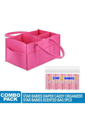 Star Babies - Caddy Diaper Bag Organizer W/ Scented Bag 5pcs - Grey Green