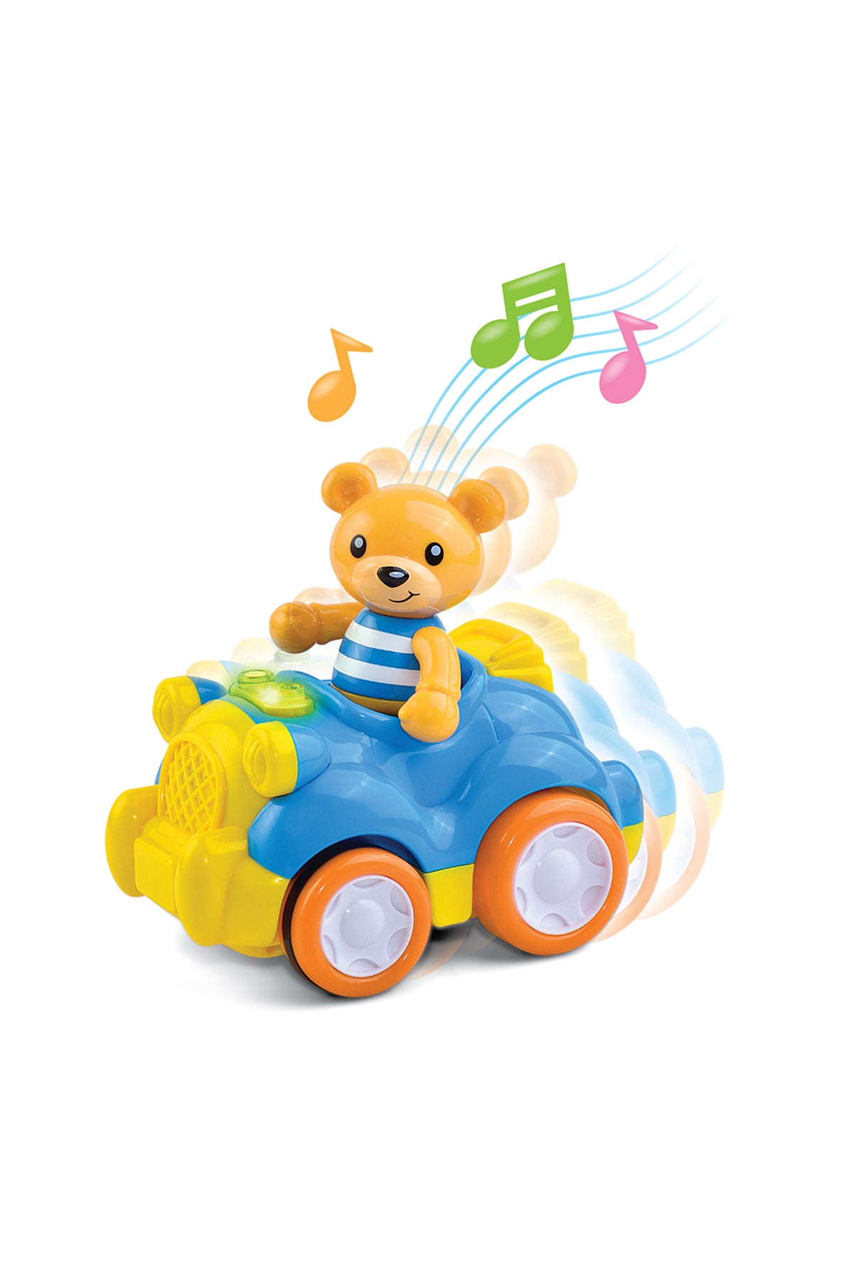 Little Learners Musical Motor Vehicle (Bear) - Interactive Push Along Toy