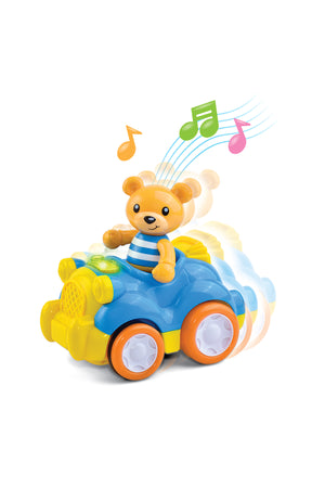 Little Learners Musical Motor Vehicle (Bear) - Interactive Push Along Toy