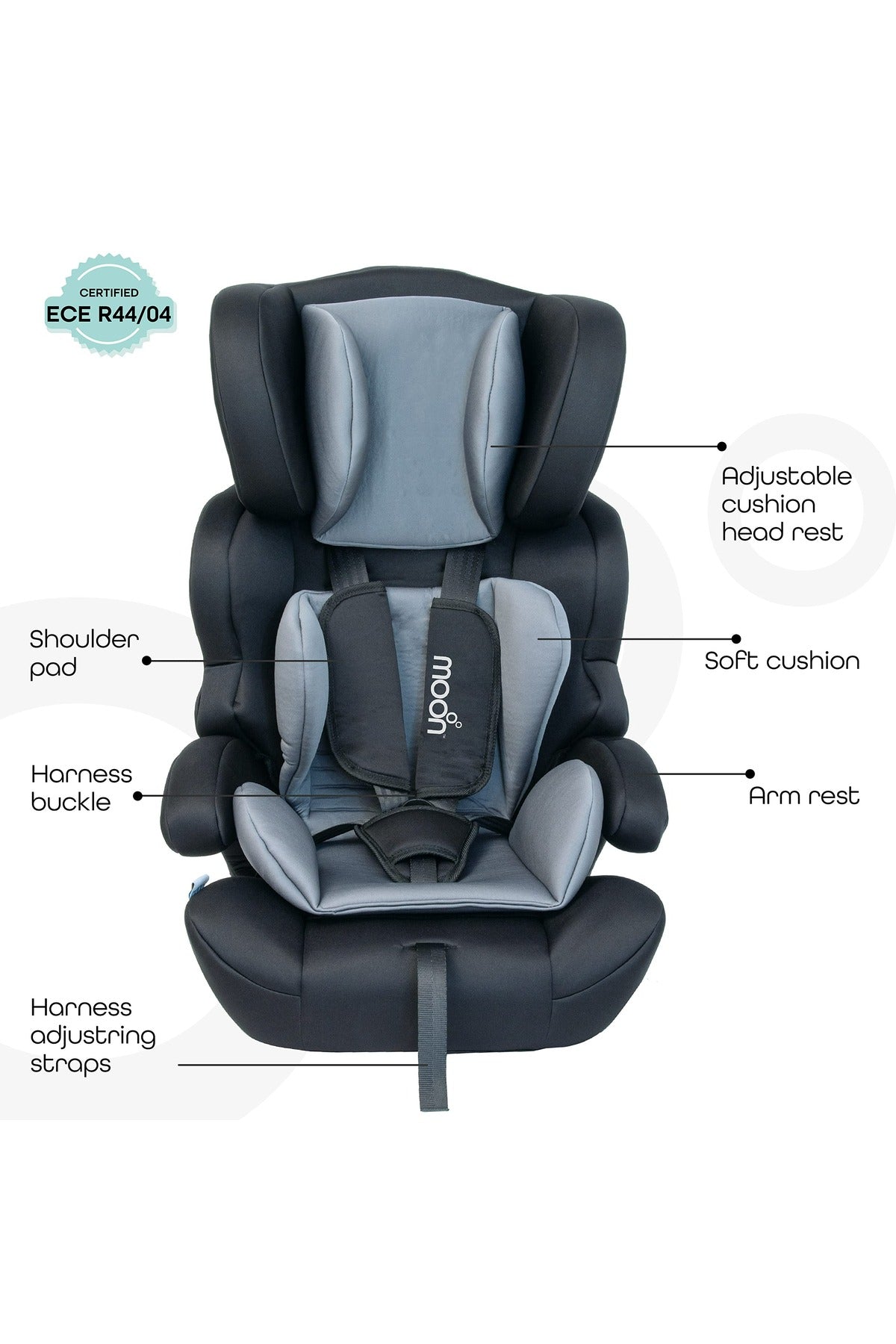 MOON Tolo - Car seat (Group 1,2,3)-Grey