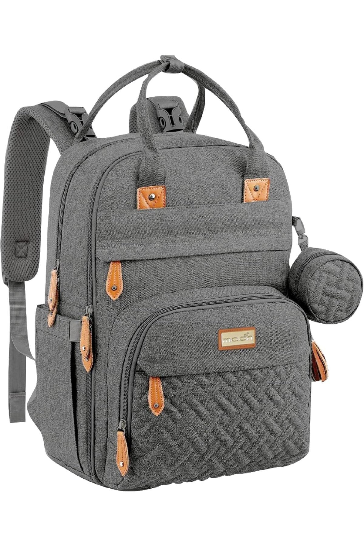 MOON KaryMe - Diaper Back Packwith pacifier case- Dark Grey