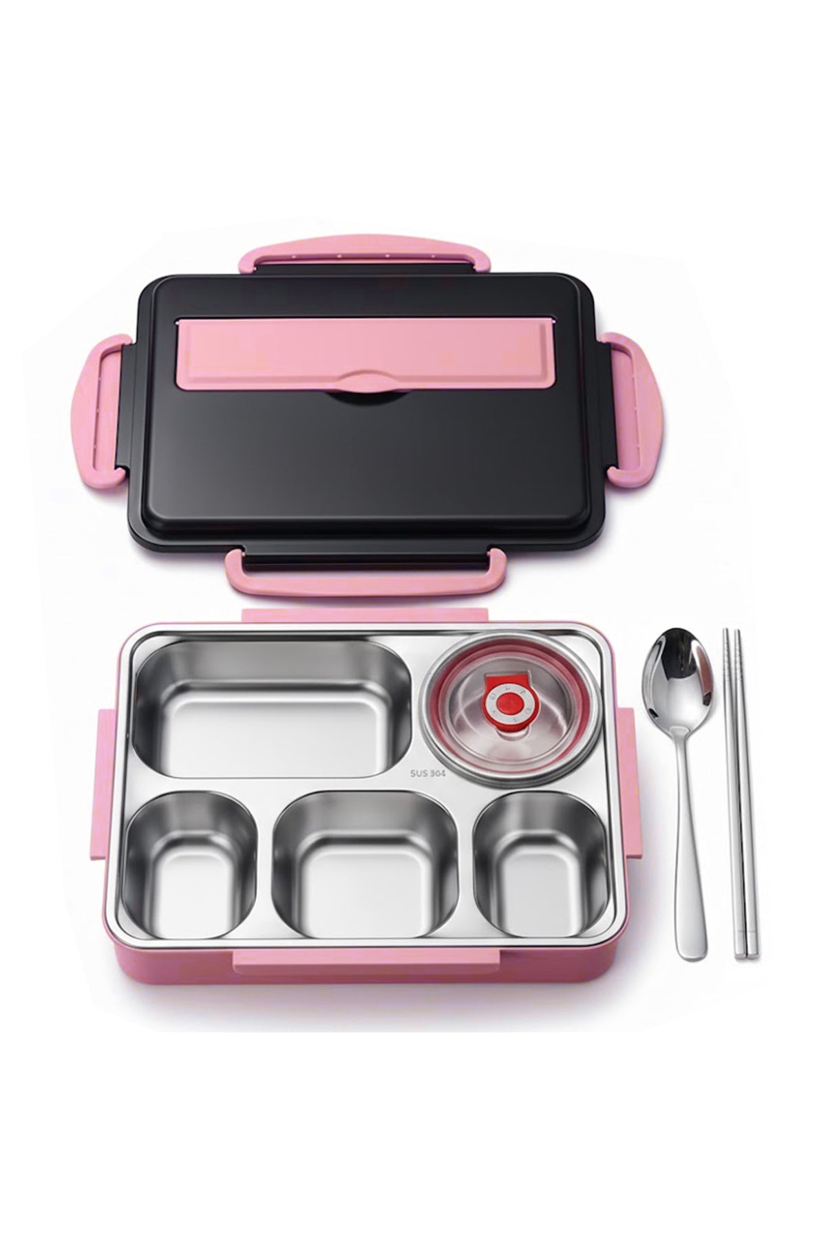 Star Babies - Stainless Steel Bento Lunch Box With 5 Compartments - Pink