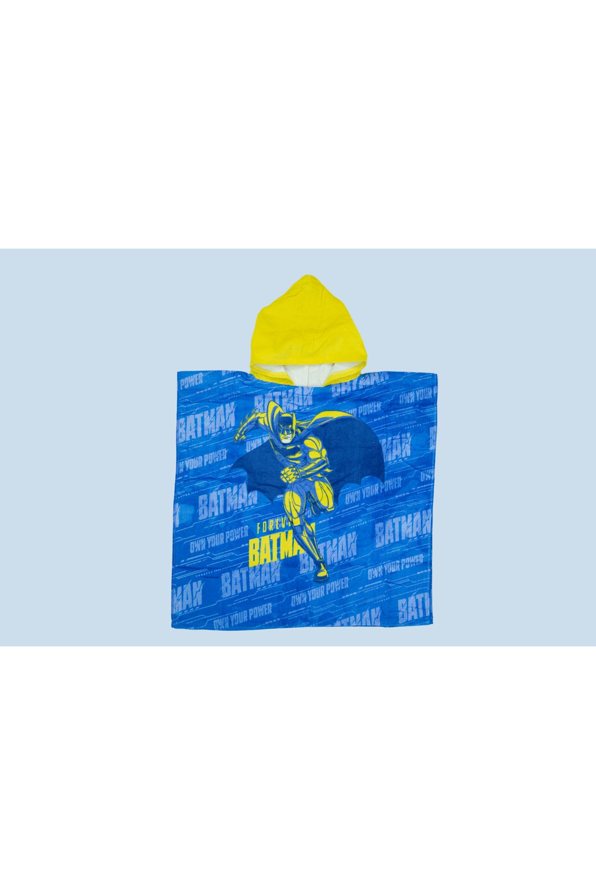 Batman Kids Boys Poncho Towel – 100% Cotton Soft & Absorbent Hooded Bath Towel – Blue Color