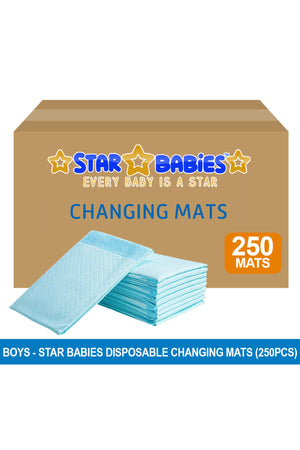 Star Babies Blue Disposable Changing Mats - Pack of 250