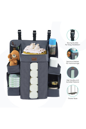MOON Baby Crib Orgnizer- Dark Grey