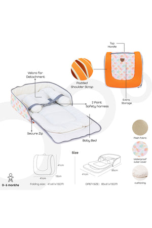 MOON Travalo - Travel Baby Bed & Backpack-Orange