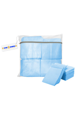 Star Babies - Disposable Changing mats (45x60cm) Large, Pack of 50 - Blue