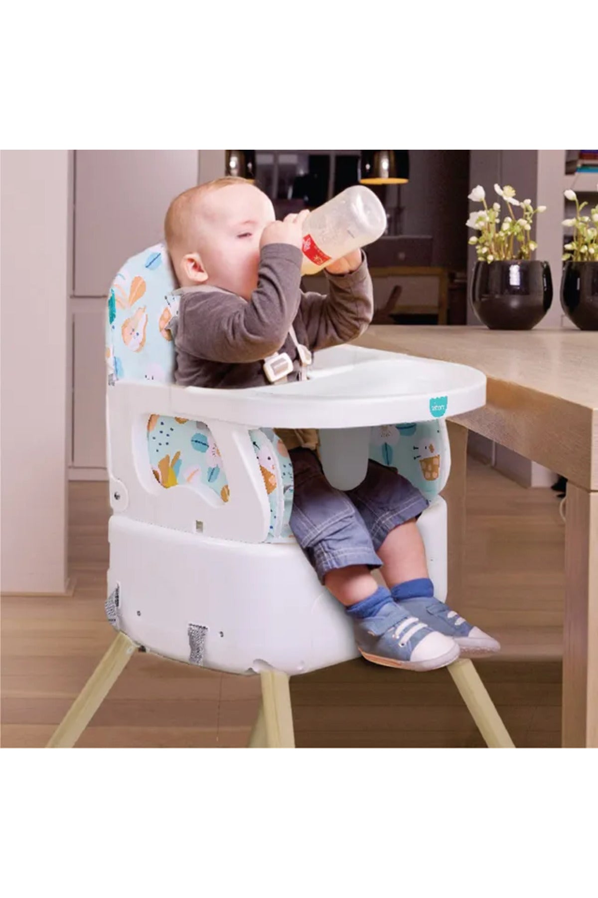 MOON HiteRite  4-in-1 Convertible -Baby Highchair-Booster-Dining Chair-Carry Box-Green