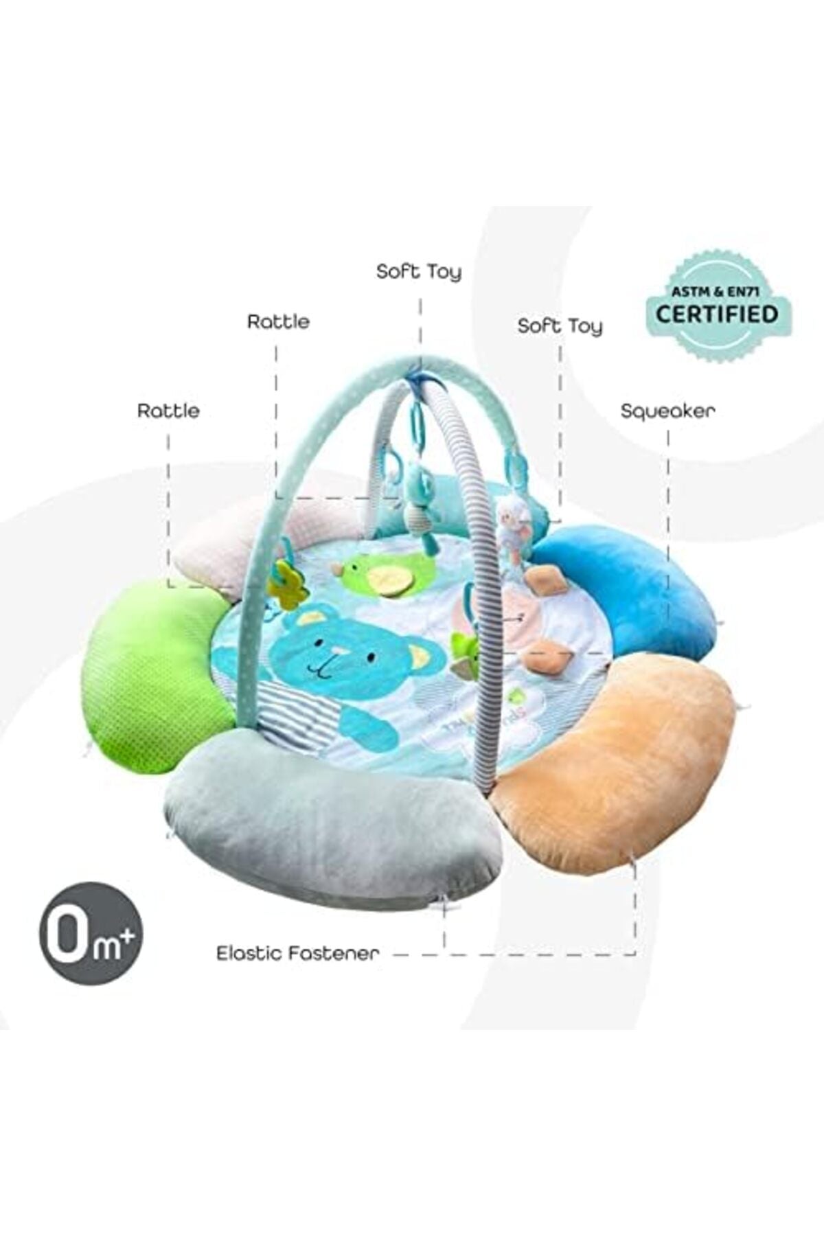MOON Flower cushion Playmat - Bear and Sheep