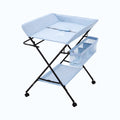 Portable Baby Changing Table with Storage Organizer & Wheels – Light Blue