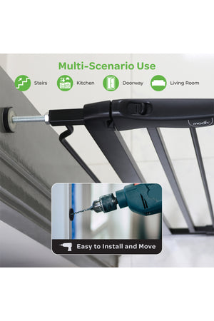 MOON Secura Baby Safety gate extension- 20cm Easy Install-Extra Wide metal extender – Black