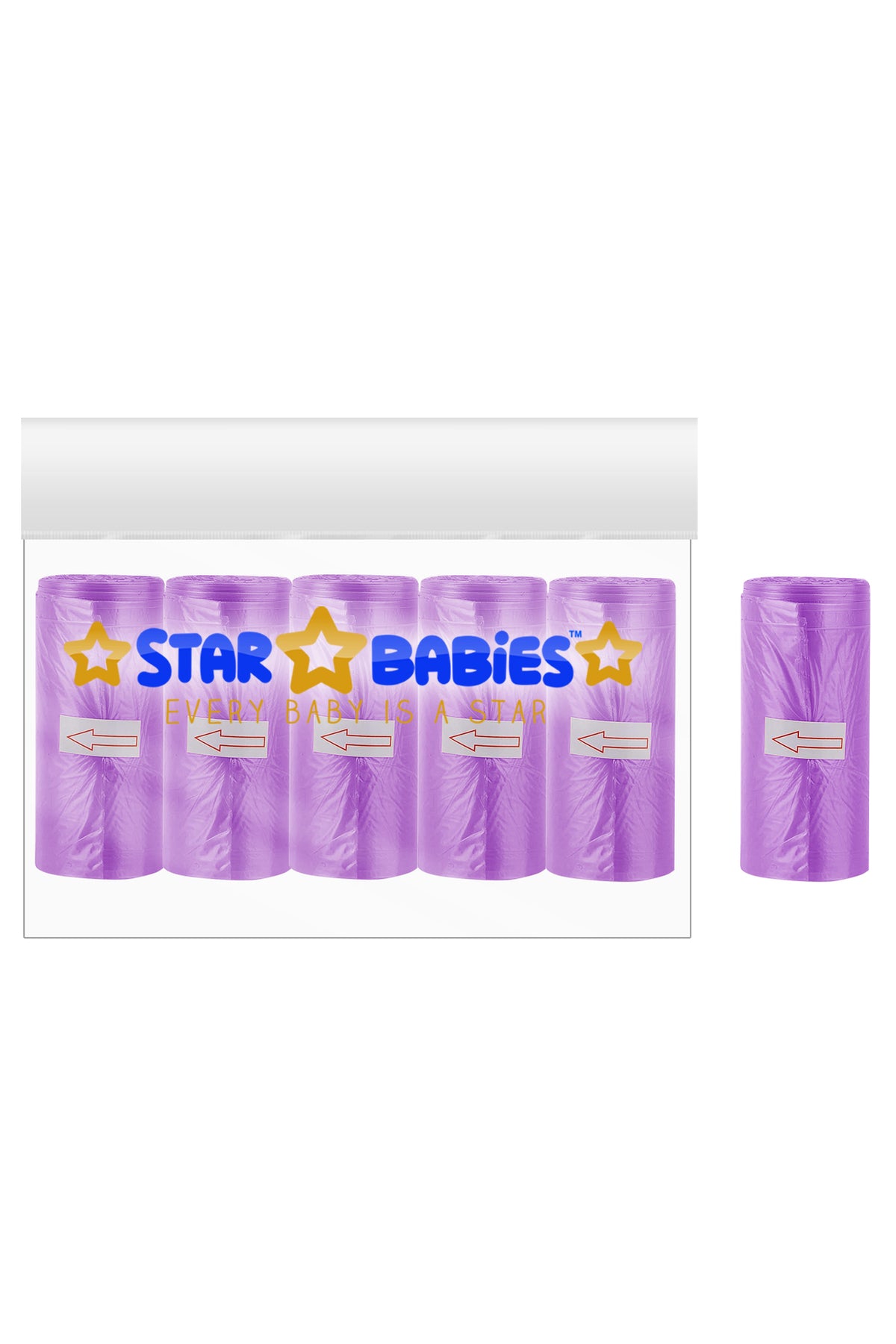 Star Babies - Scented Nappy Bag - Pack Of 6 - 90 Bags - Lavender