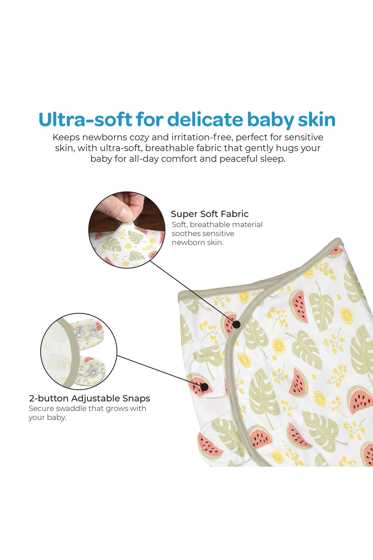 Moon Organic Swaddle Lightweight and Breathable Pack of 1 - Melon