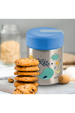 MOON Double Wall SS Food Jar 
10oz 88x88x125mm-Blue